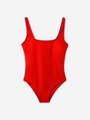 The Square-Neck One-Piece | Bright Red