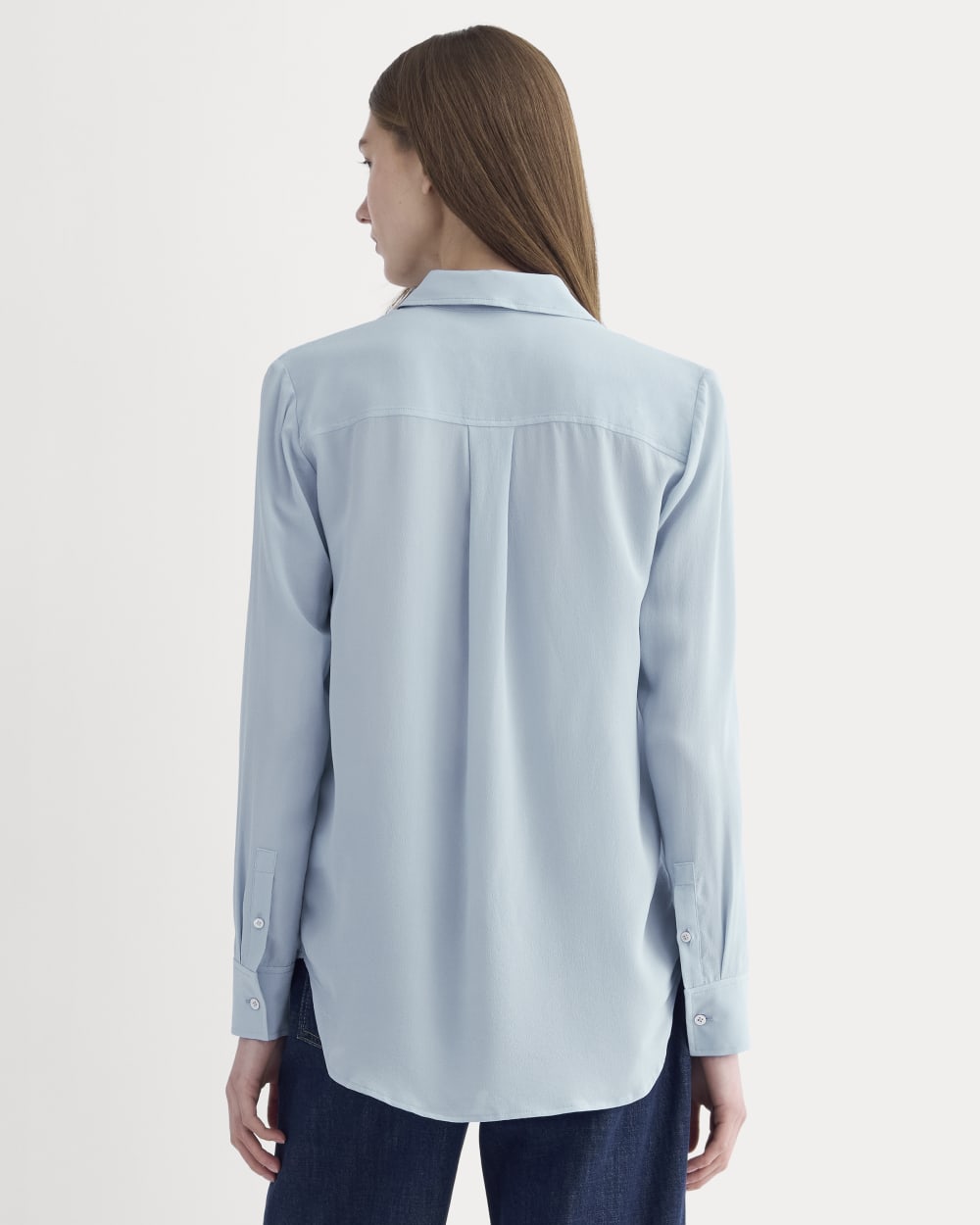 The Must-Have Shirt in Washable Silk | Soft Blue - Image 4