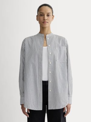 The Oversized Shirt in Ultrasoft Cotton | Optic White / Black