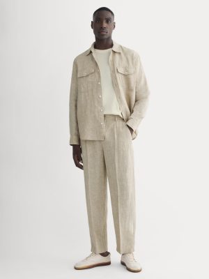 The Linen Pleated Trouser | Cornstalk Chambray
