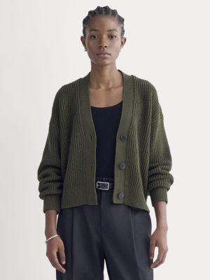 The Boxy Cardigan in Everyday Cotton | Dark Green