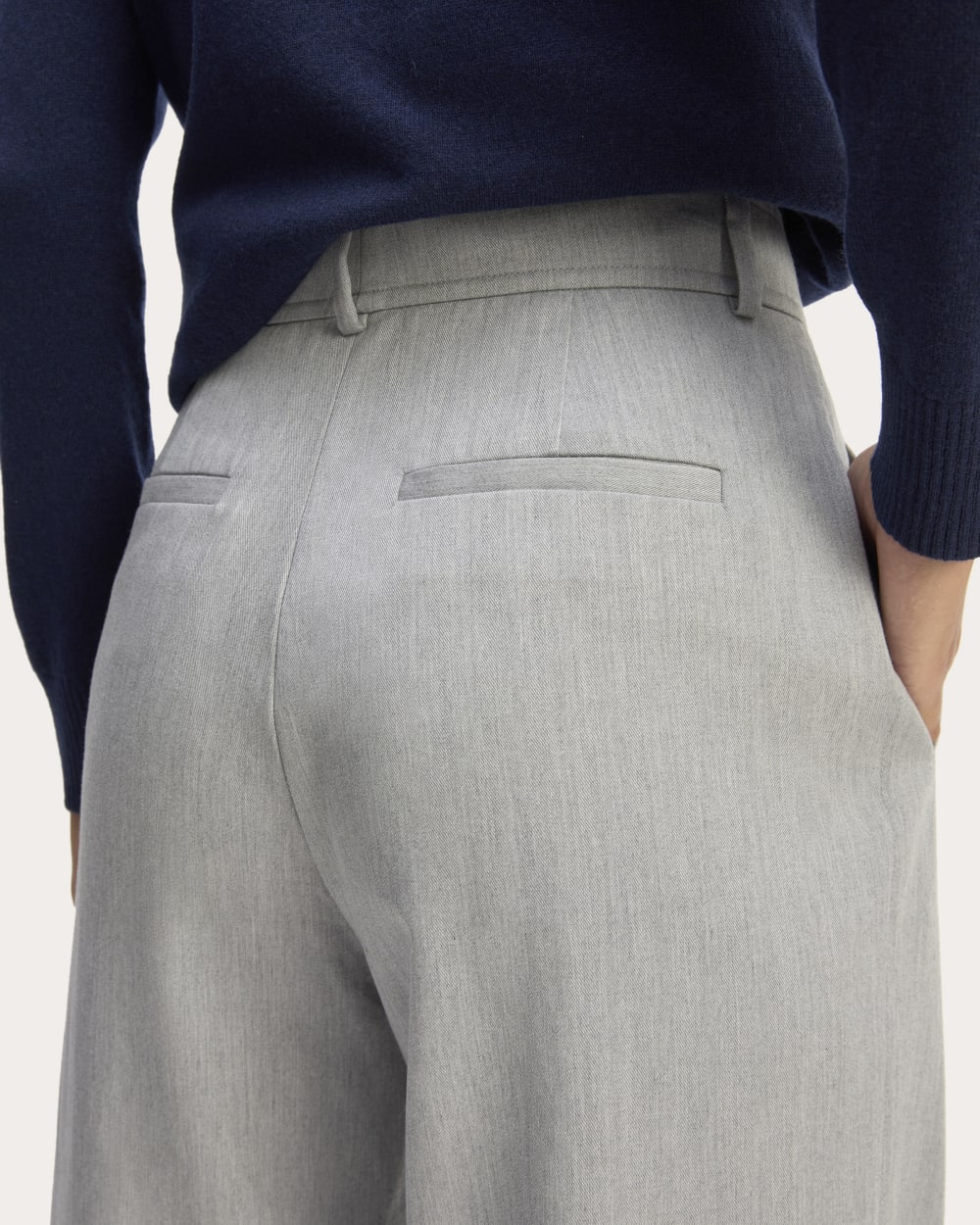 The Draper Pleated Pant in Buttersmooth | Heather Steel | 30 Inseam - Image 5
