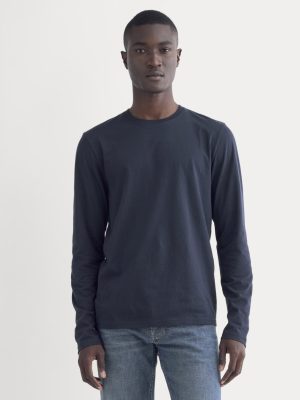 The Essential Organic Long-Sleeve Tee | Deep Navy