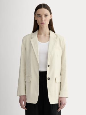 The Oversized Blazer in Stretch Linen | Birch