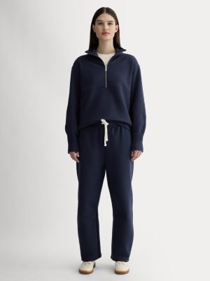 Luxe Fleece Barrel Sweatpant | Navy