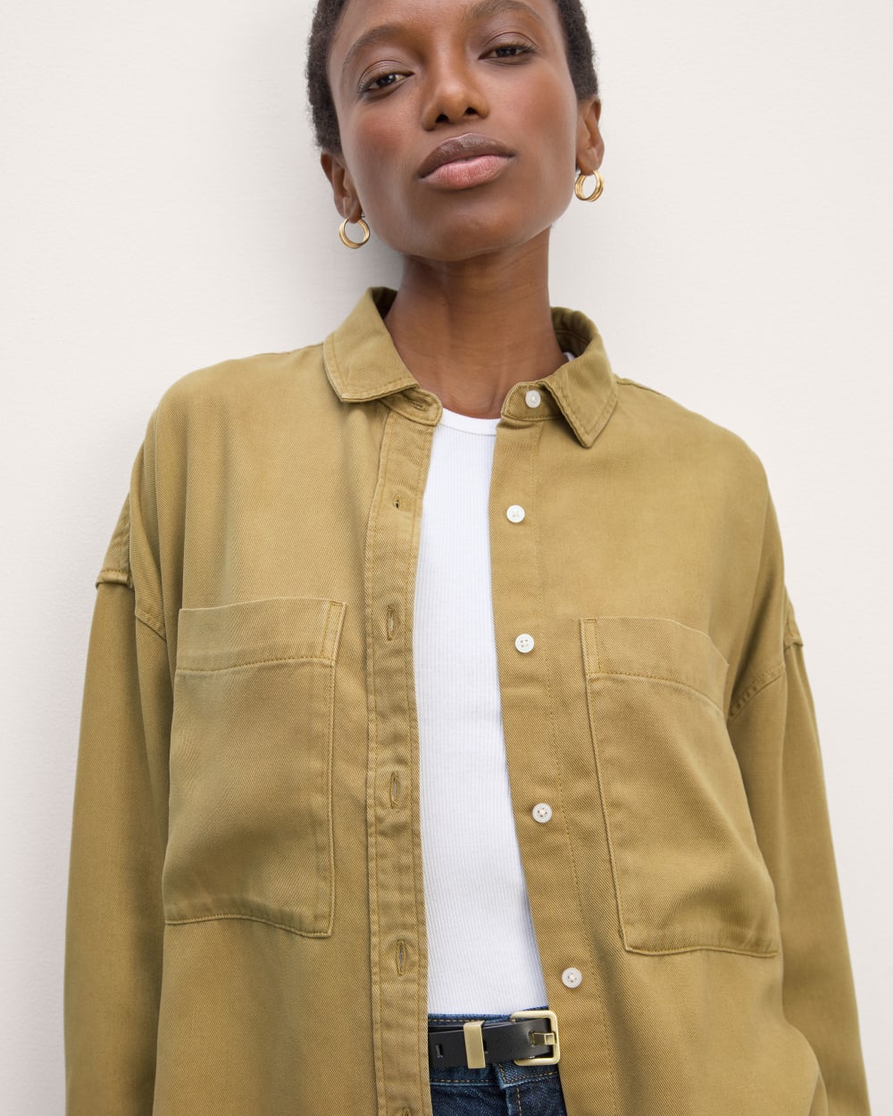 The Boxy Overshirt in Buttersoft | Fennel Seed - Image 4