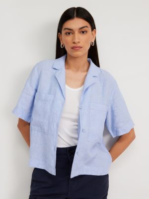 The Linen Workwear Shirt | Light Blue