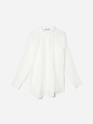 The Oversized Silky Cotton Shirt | White