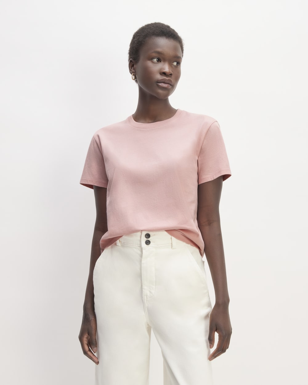 The Box-Cut Tee in Essential Cotton | Rose Pink | No Pocket