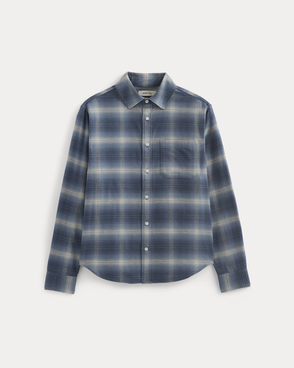 Brushed Flannel Shirt | Blue Ombre Plaid - Image 2