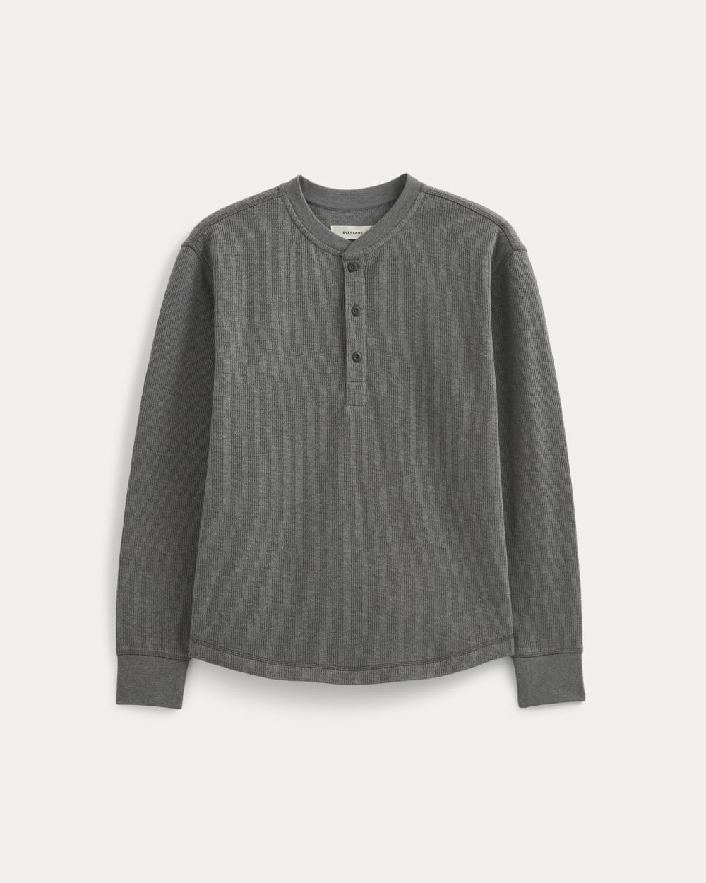 Thermal Henley in Cozy Waffle | Heathered Charcoal - Image 2
