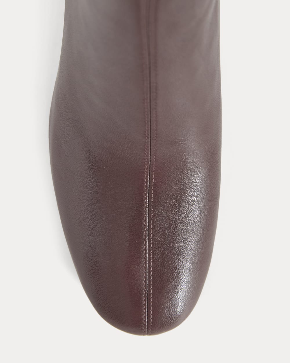 Leather Curved-Heel Boot | Burgundy - Image 4