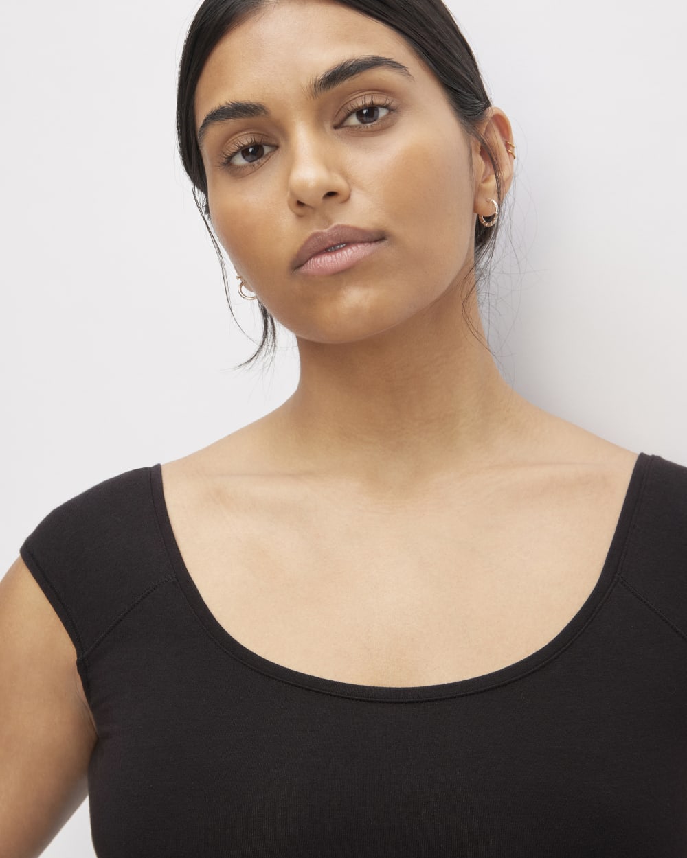 The Supima® Form Cap-Sleeve Tee | Black - Image 3