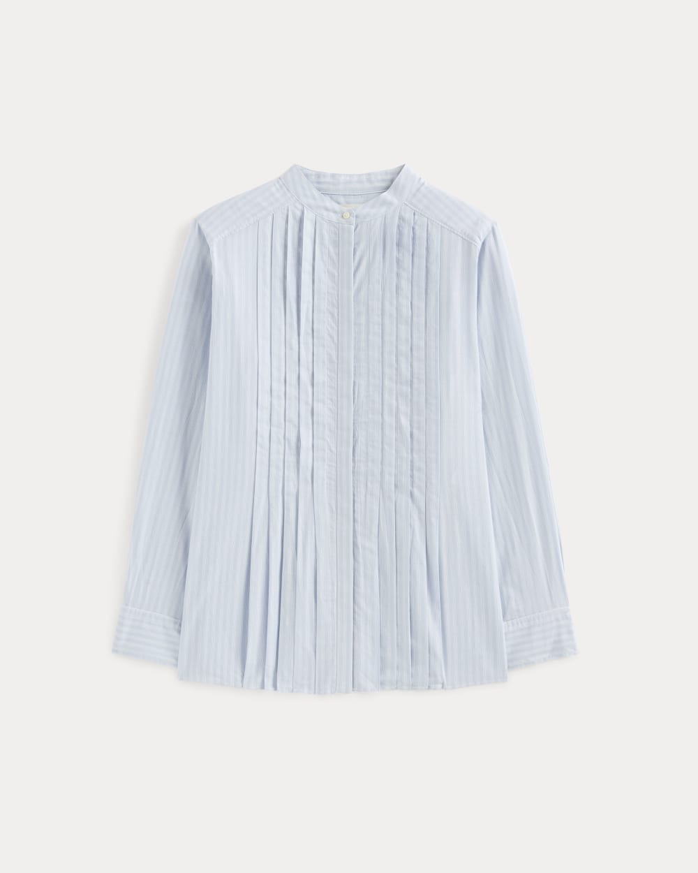 The Pleated Shirt in Silky Cotton | Forever Blue / Optic White - Image 2
