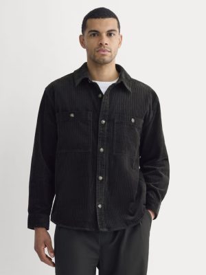 Wide Wale Corduroy Shirt | Black