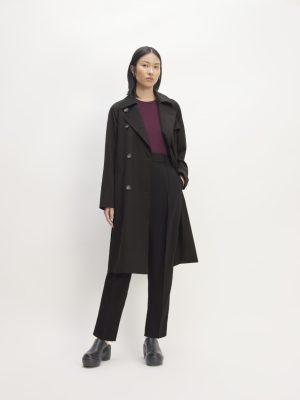 The Italian Wool Modern Trench | Black