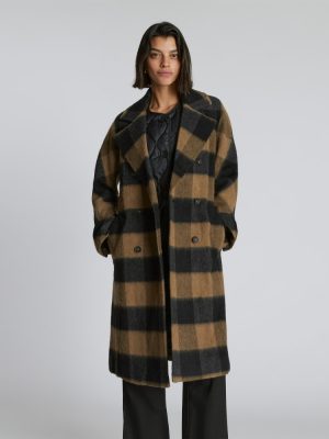 The Brushed Italian ReWool? Peacoat | Camel Buffalo Check