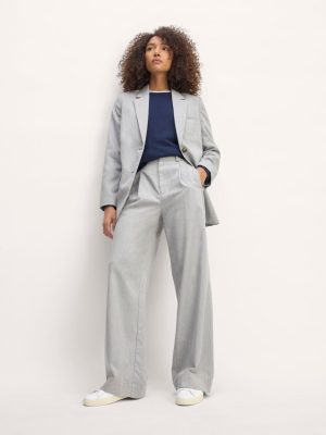 The Draper Pleated Pant in Buttersmooth | Heather Steel | 30 Inseam