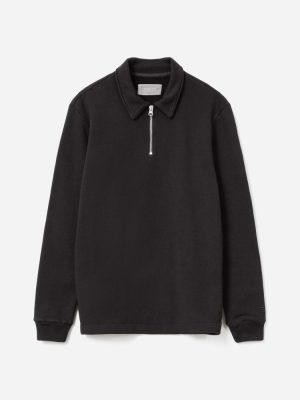 The Track Quarter-Zip Sweatshirt | Black