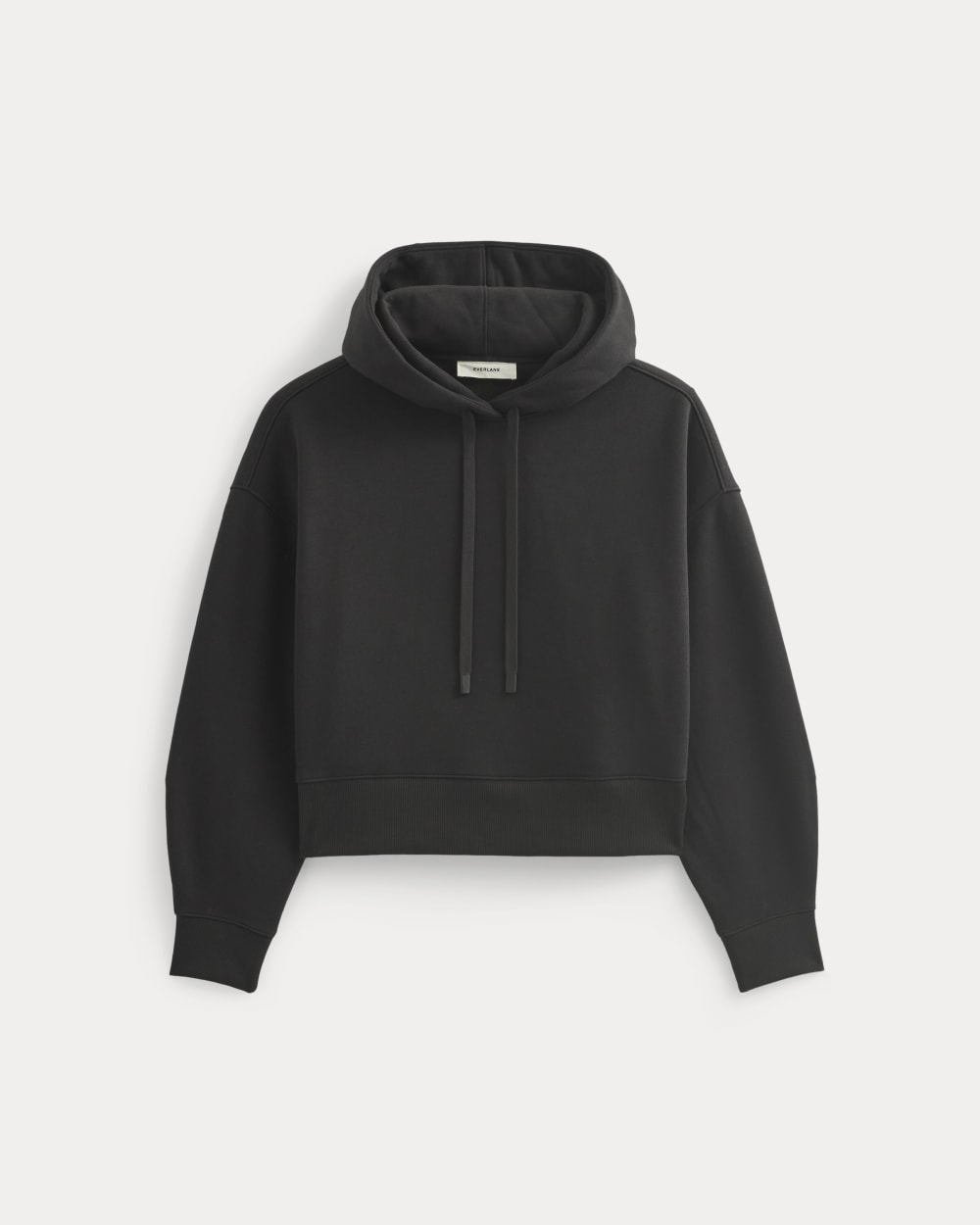 Cropped Luxe Fleece Hoodie | Black - Image 2
