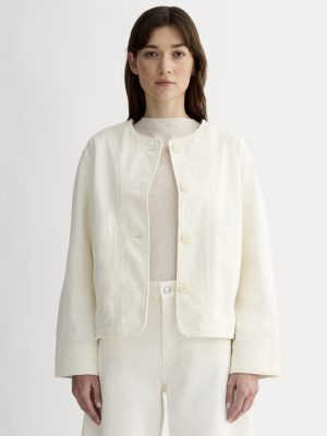 The Denim Barrel Jacket | Calico Ecru