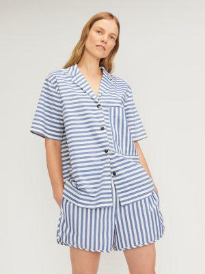 The Poplin Shirt | Mazarine Blue / Bone