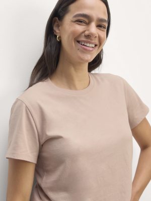 The Box-Cut Tee in Essential Cotton | Rose Smoke  | No Pocket