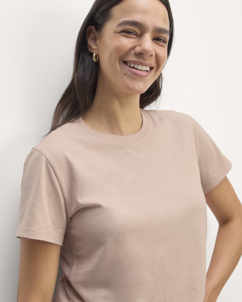The Box-Cut Tee in Essential Cotton | Rose Smoke | No Pocket