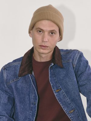 The Cashmere Ribbed Beanie | Tiger's Eye