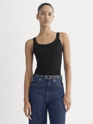 The Light Ribbed Cami in Ultrasoft Merino | Black
