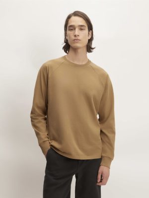 The Premium-Weight Long-Sleeve Crew | Uniform | Toasted Coconut