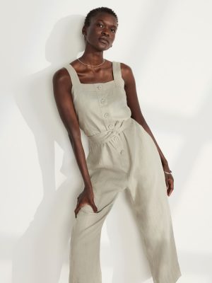 The Linen Jumpsuit | Seagrass