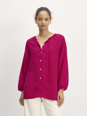 The Gathered Shirt in Butterlite | Red Currant