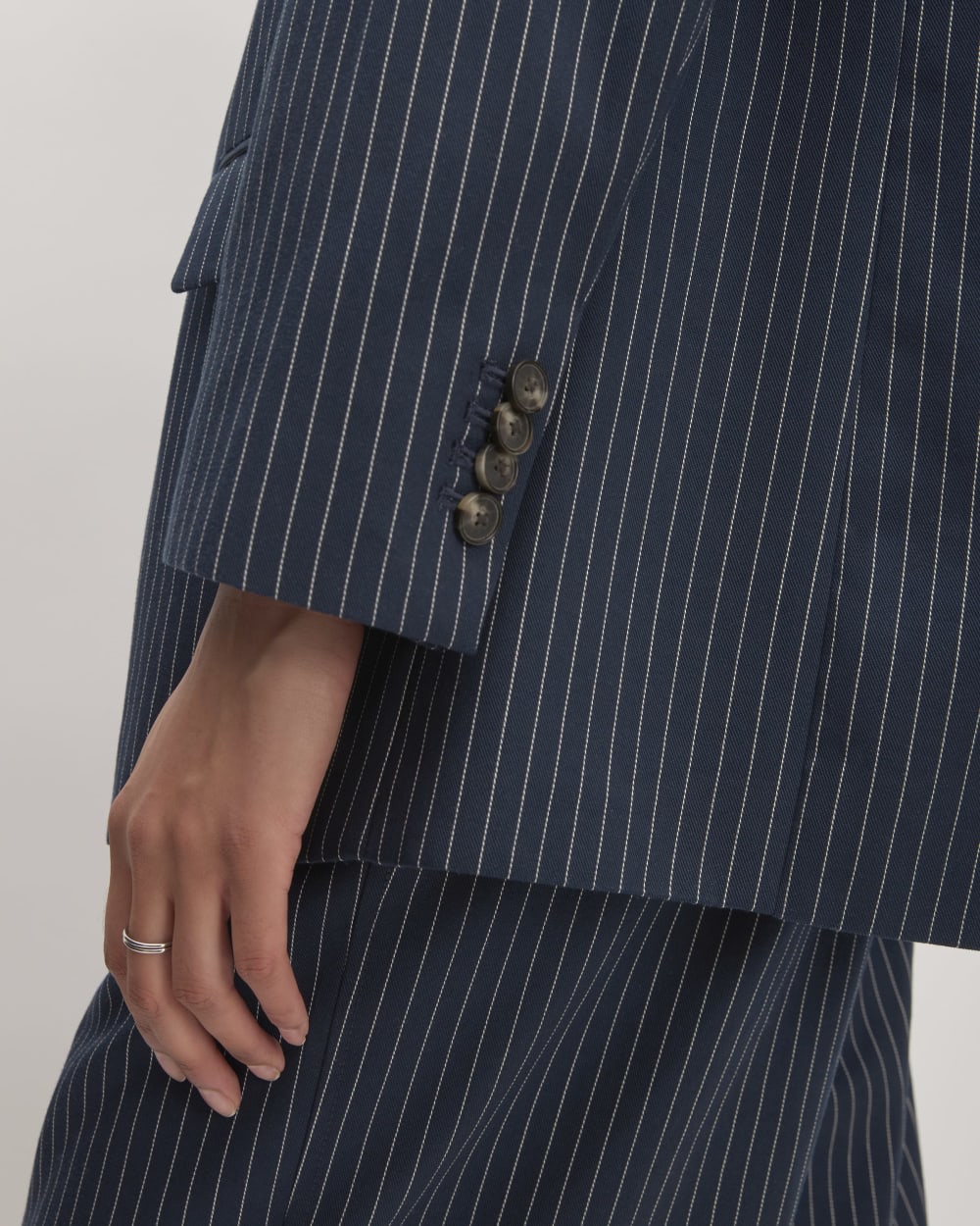 The Oversized Blazer in Buttersmooth | Navy / Bone - Image 5