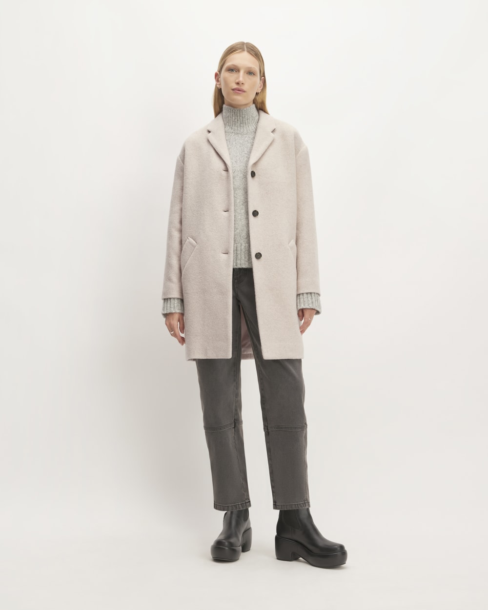 The Italian ReWool? Cocoon Coat | Oat - Image 3