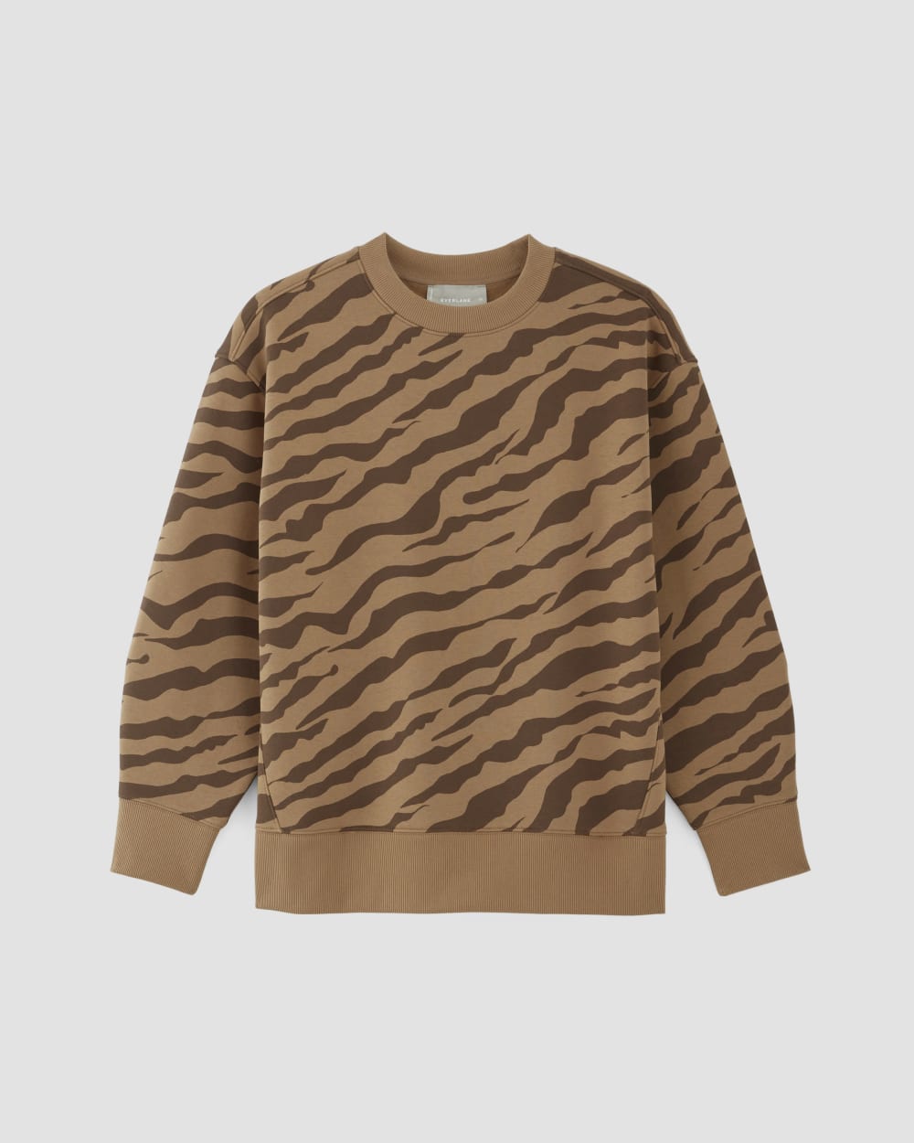 The ReTrack Oversized Crew | Cocoa Tiger Stripe - Image 2