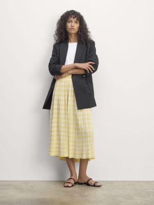 The Pleated Skirt | Bone / Parsnip Gingham