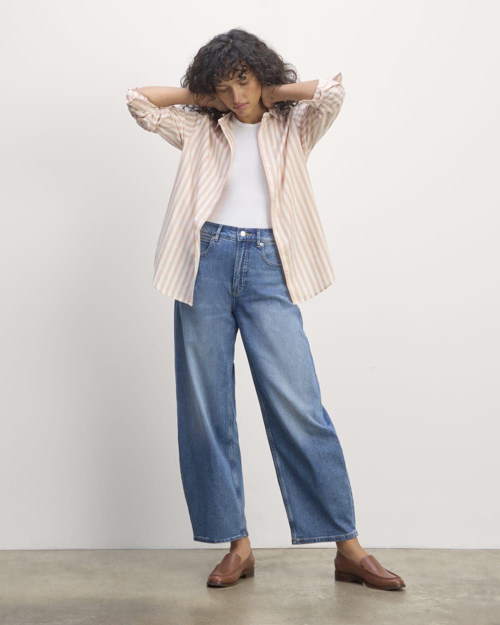 The Must-Have Shirt in Silky Cotton | Bone / Blush Pink - Image 3