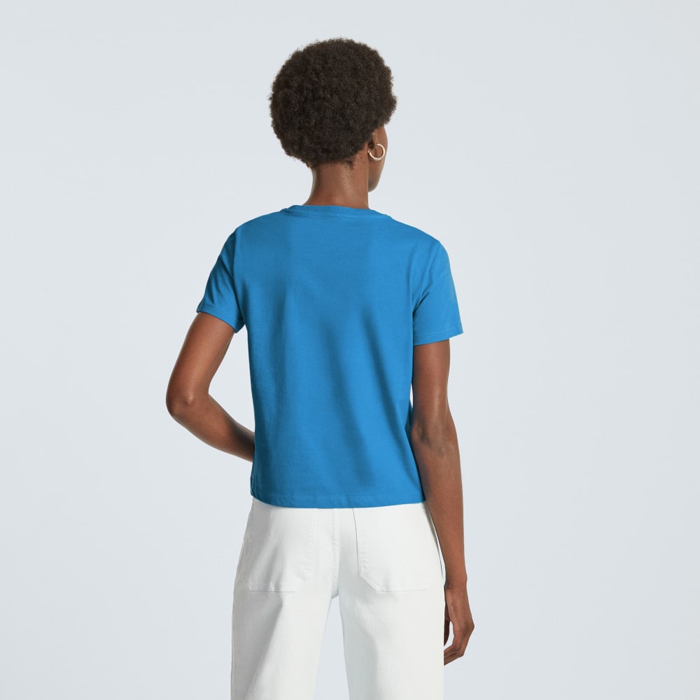 The Box-Cut Tee in Essential Cotton | Horizon Blue | No Pocket - Image 3