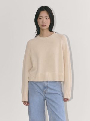 The Boxy Crew in Cashmere | Creme