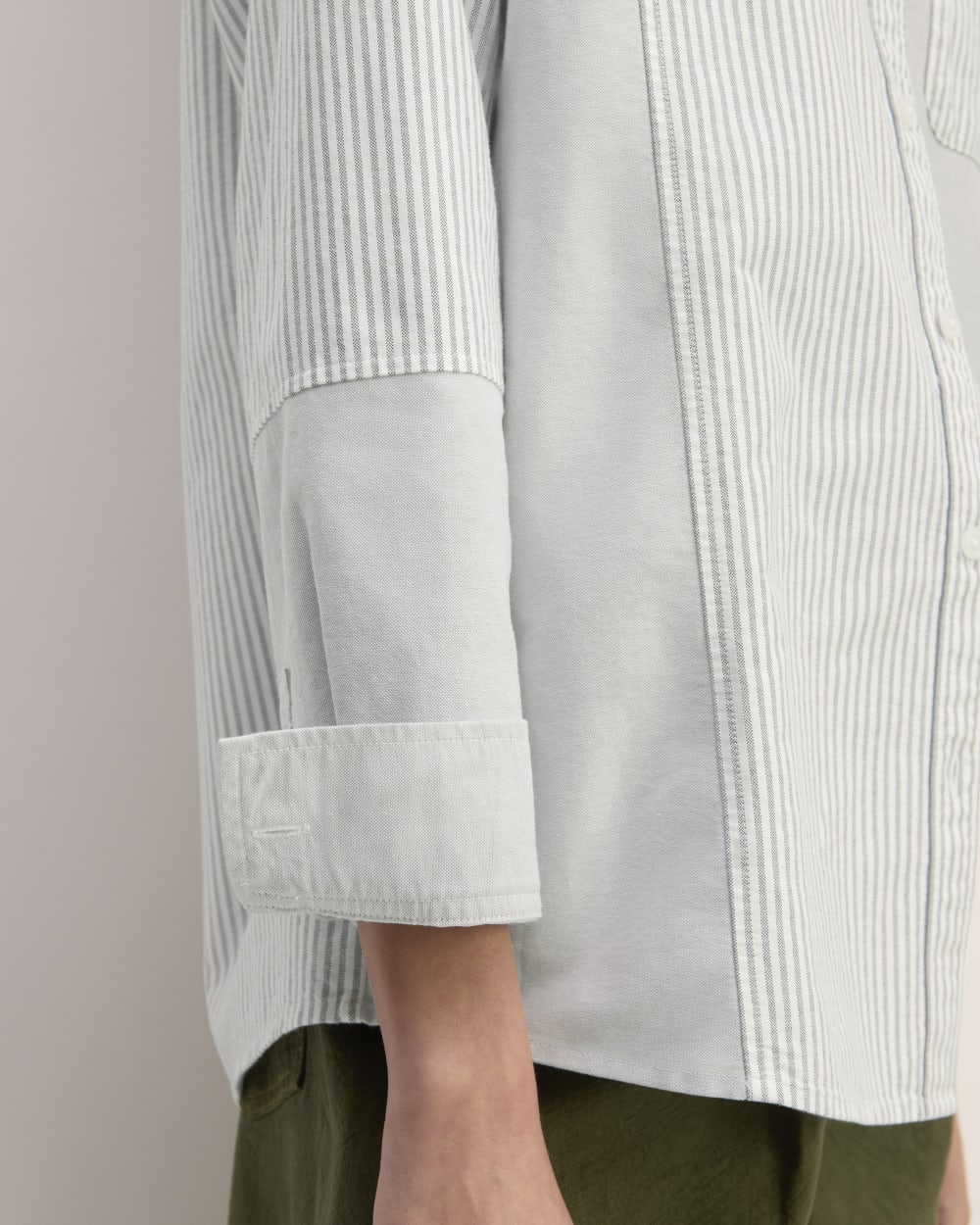 The Everlane x Marques' Almeida Patchwork Relaxed Shirt | Grey Stripe Patchwork - Image 5