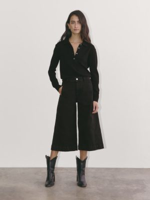 The Denim Culotte | Tumbled Black