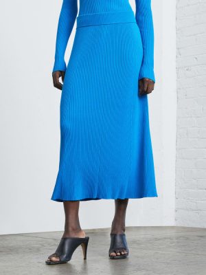 The Ribbed Knit Skirt | Brilliant Blue