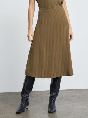 The City Stripe Midi Skirt | Beech