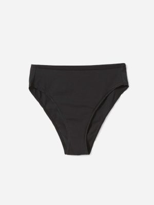 The Cotton High-Rise Bikini | Black