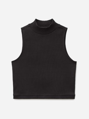 The Ribbed Mockneck Tank | Black