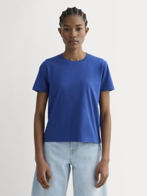 The Box-Cut Tee in Essential Cotton | Bright Cobalt | No Pocket