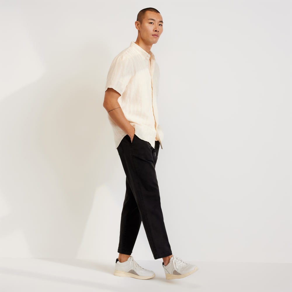 The Classic Short-Sleeve Shirt in Linen | Brazilian Sand / Canvas Tan - Image 6