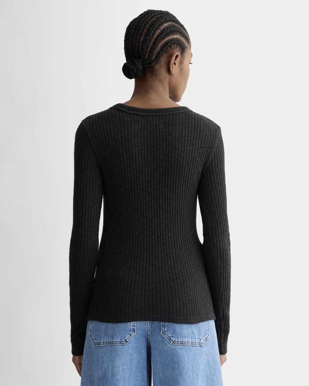 The Cozy Rib Long-Sleeve Tee | Black - Image 5