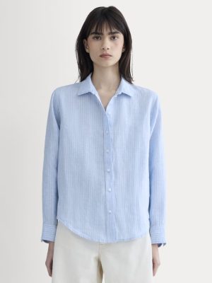 The Must-Have Shirt in Linen | Sky Blue / White